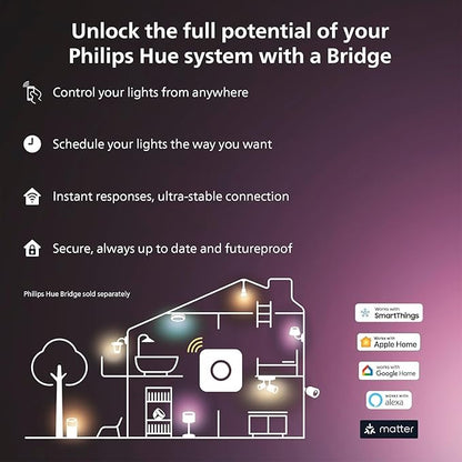 Philips Hue Indoor 33 Ft Smart LED Solo lightstrip Base Kit - 1 Pack - Control with Hue App - Compatible with Alexa, Google Assistant and Apple HomeKit