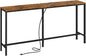 SUPERJARE Console Table with Outlet, 63 Inch Sofa Table with Charging Station, Narrow Entryway Table, Behind Couch Table, for Living Room, Plants - Rustic Brown