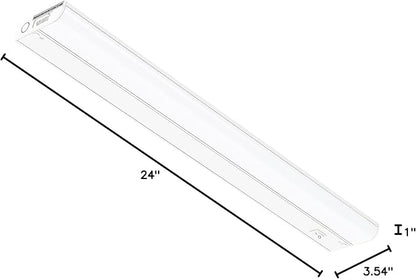 GETINLIGHT 24-inch Hardwired Only LED Under Cabinet Lighting, Daylight White(5000k), Dimmable, Matte White Finished, ETL Listed, IN-0201-13-WH-50