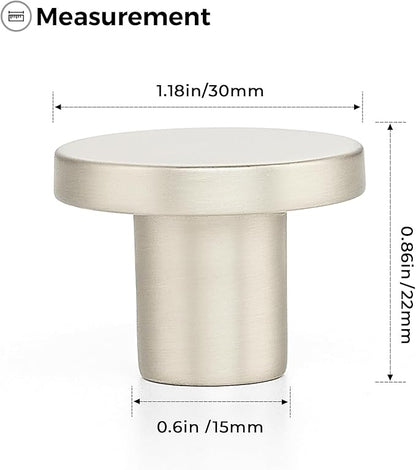 Ravinte 35 Pack Cabinet Knobs Brushed Nickel Kitchen Cabinet Knobs Round Dresser Drawer Pulls Closet Door Pulls 1-1/5 Inch