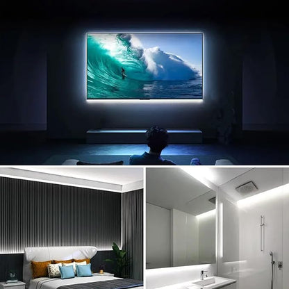 A 5V USB LED Light Strip, COB LED Strip Lights, White 5V LED Lights, Small LED Strip Light, TV Lights for TV Under Cabinet Kitchen Living Room Shelving or Displays (White, 3.28ft)