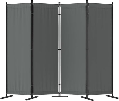 Morngardo Room Divider, Folding Privacy Screens, 4 Panel Room Partitions, 88" Foldable Wall Dividers, Portable Separating for Home Office Bedroom Dorm Decor (Grey)