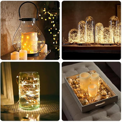 Fairy Lights CR2032 Battery Operated,6.6Ft/2Meter 20 LEDs Micro Silver Wire String Lights for Bedroom Christmas Party Wedding Decoration(Warm White, 12 Pack)