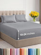 Extra Deep Twin XL Sheet Set - 4 Piece Breathable and Cooling Sheets - Hotel Luxury Bed Sheets Set - Easy Fit - Soft, Wrinkle Free and Comfy Sheets Set - Steel Blue Sheet Set with Extra Deep Pockets