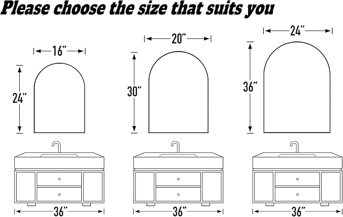 24x36 Arch Mirror Rectangle Full Length Wall Mounted Hanging or Against Wall Metal Frame Dressing Make-up Mirrors for Entryway Bedroom Bathroom Living Room 24 36 inch Gold