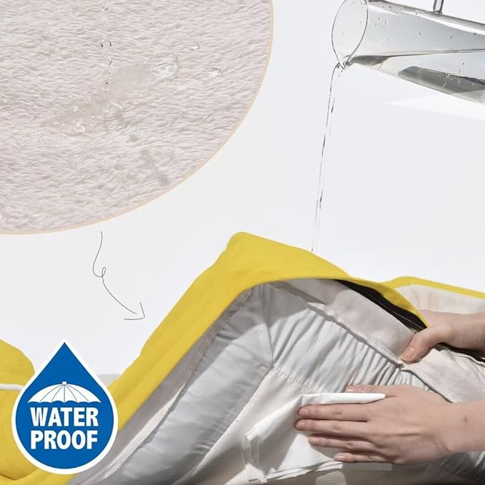 Comfort Expression Orthopedic Dog Beds, Jumbo Dog Bed for Extra Large Dogs, Waterproof Dogs Beds, PV Washable Pet Sofa Couch with Removable Cover & Non-Slip Bottom(Jumbo,Spicy Mustard)-Mewly Pet