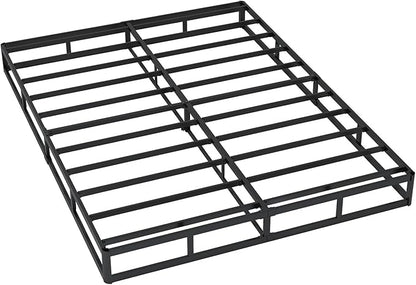 Queen Box Spring 7 Inch Low Profile Box Spring Queen Size Bed Base, 3000 lbs Black Heavy Duty Metal Mattress Foundation with Easy Clean Fabric Cover,Easy Assembly