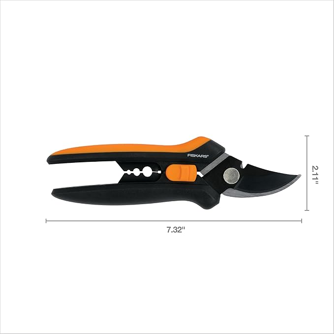Fiskars Floral Pruning Shears - Plant Cutting Scissors/Garden Clippers For Deadheading and Working with Flowers - Black/Orange-Mewly Pet