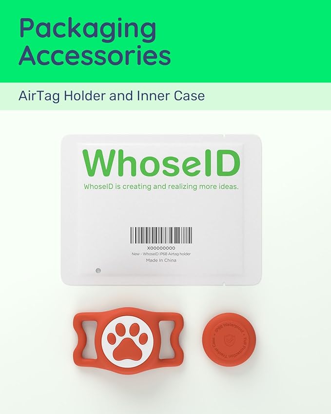 IP68 Waterpoof Dog Airtag Holder, Stretchy Silicone Full Body Covered Apple Air Tag Holder for Dog Cat Collar Fit All Width Collar (Red, 1 Pack)-Mewly Pet