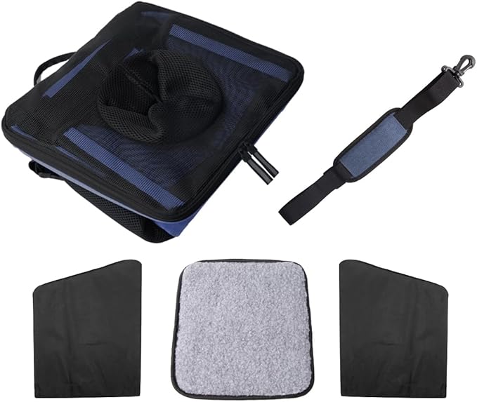 Pet Carrier Bicycle Basket Bag Pet Carrier/Booster Backpack for Dogs and Cats with Big Side Pockets,Comfy & Padded Shoulder Strap,Travel with Your Pet Safety（Classic Blue）-Mewly Pet