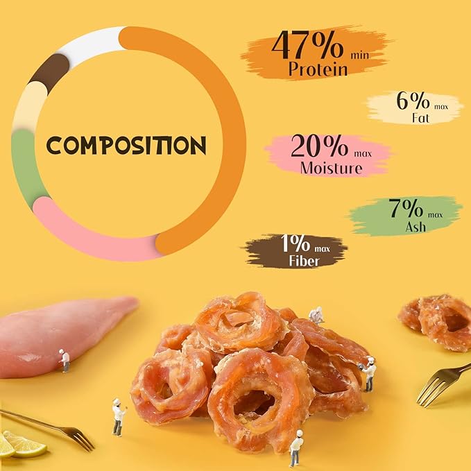 ASMPET Dog Treats Chews, Chicken Rings, Soft Chewy Snacks for Training Rewards 10.6 oz-Mewly Pet