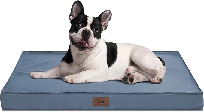 Medium Dog Bed for Medium/Small Dogs, Orthopedic Dog Beds with Removable Washable Waterproof Cover, Egg Crate Foam Pet Bed Mat, Blue-Mewly Pet