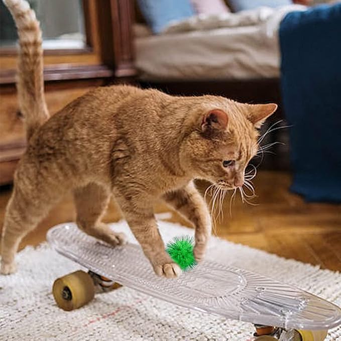 PET SHOW 20pcs Cat Sparkle Ball for Indoor Cats 1.77 Inch Assorted Color Glitter Kittens Toy Balls Cat Chase Pom Pom Balls for Cats-Mewly Pet