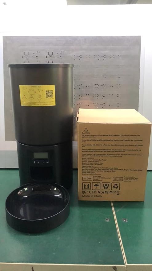 Automatic Cat Feeder Food Dispenser: 6L Timed Small Dog Dry Food Dispenser with 10s Voice - Distributeur Nourriture Chat Hund Programmable - Auto Pet Feeder with 1-6 Meals Black-Mewly Pet