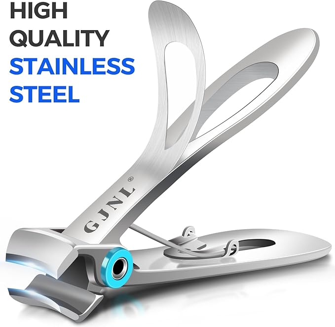 Toenail Clippers for Ingrown Thick Toenails, 16mm/37mm Wide Opening Heavy Duty Toe Nail Clippers for Men Thick Nails with Long Handle, 45 Degrees Very Sharp Slanted Curved Blade Toenail Clippers-Mewly Pet