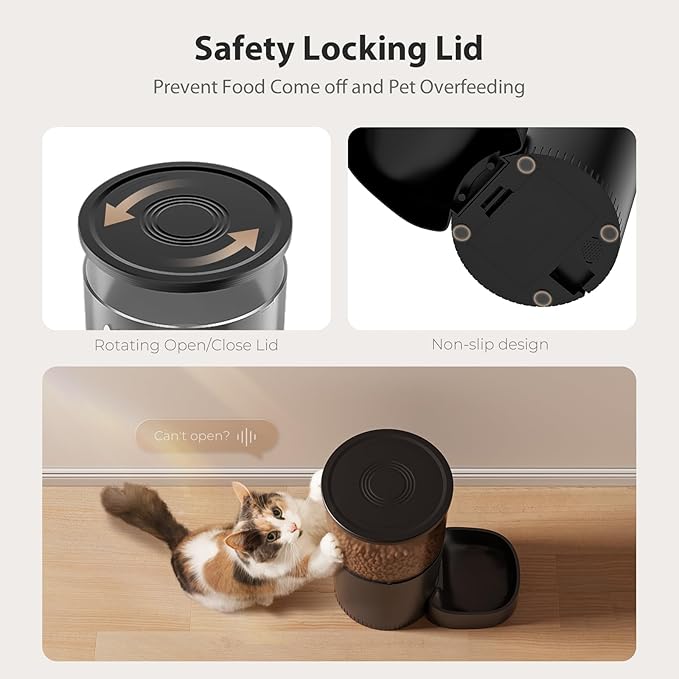 Automatic Cat Feeder with Camera, 1080P HD AI Pet Recognition Recording, 5G WiFi APP Remote Control, Timed Programmable Food Dispenser, Two-Way Audio, with Night Vision Function and Desiccant-Mewly Pet