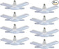 (8 Packs) LED Garage Lights, 60W Trilights Ceiling, High Low Bay Deformable Adjustable 4 Led Light Bulbs 6000LM 6000K, Screw in Tribright Garage Lighting Fixture,CRI80 Daylight