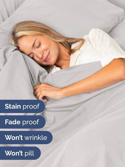 Extra Deep King Sheet Set - 6 Piece Breathable & Cooling Sheets - Hotel Luxury Bed Sheets Set - Easy & Secure Fit - Soft, Wrinkle Free & Comfy Sheets Set - French Grey Sheet Set w/Extra Deep Pockets