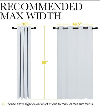 NICETOWN Room Darkening Draperies Curtains Panels, Window Treatment Thermal Insulated Grommet Room Darkening Curtains/Drapes for Bedroom (Greyish White, 2 Panels, 55 by 68)
