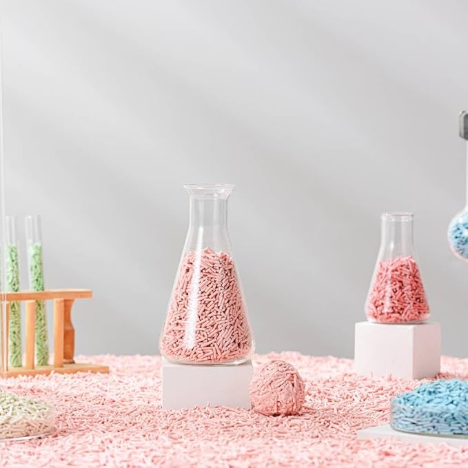 Tofu Cat Litter Natural Clumping Tofu Cat Litter, Fast Clumping and Easily Scoop-able 5.5lb/88oz 5 Scents - Watermelon, 3 Pack-Mewly Pet