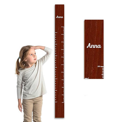 Personalized Growth Chart for Wall, Wooden Height Chart for Kids, Cute Height Measurement for Child/Girls/Boys, Baby and Toddler's Playroom/Kid's Room/Nursery Decor, Ruler