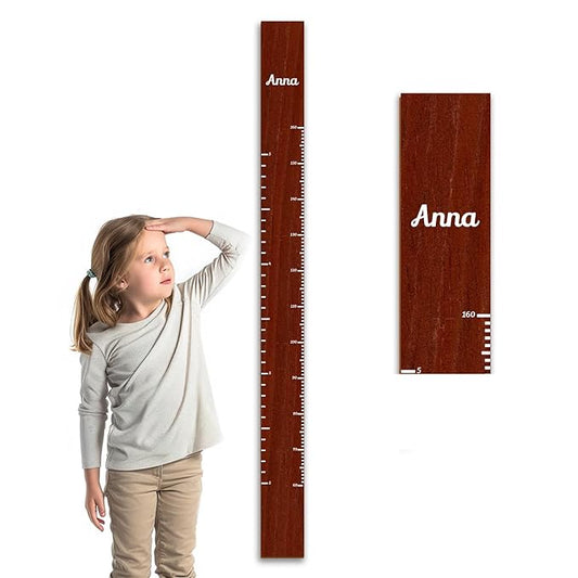 Personalized Growth Chart for Wall, Wooden Height Chart for Kids, Cute Height Measurement for Child/Girls/Boys, Baby and Toddler's Playroom/Kid's Room/Nursery Decor, Ruler