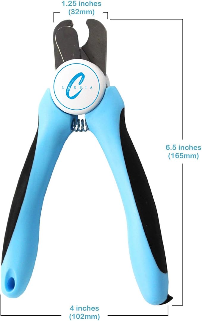 Pet Nail Clippers, Stainless Steel, Ergonomic Non Slip Design, Safe Home Pet Grooming for Cats and Dogs (Blue)-Mewly Pet