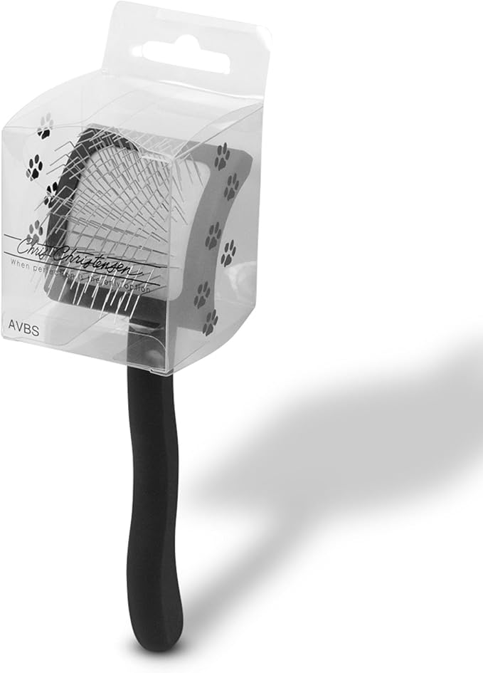 Chris Christensen Baby K Dog Slicker Brush, Groom Like a Professional, Fluff Detangle Style, Saves Time Energy, Black, Small-Mewly Pet