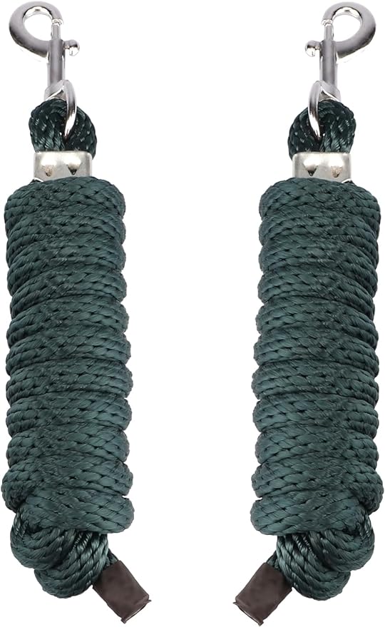 SIE (Pack of 2) Nylon 8ft Lead Ropes for Horse Halters (Hunter Green)-Mewly Pet