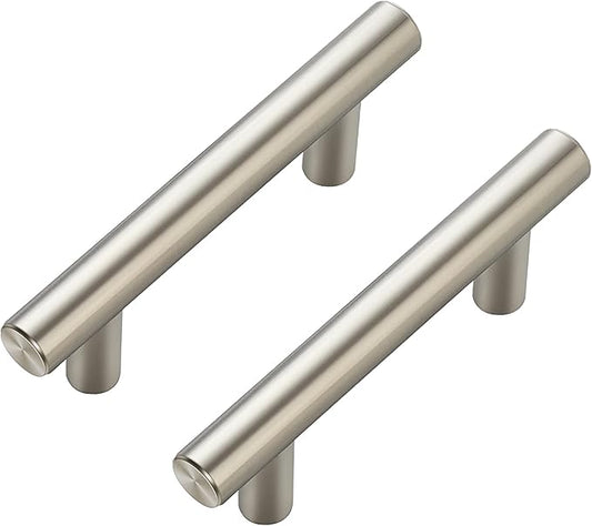 JOY DECOR 45 Pack Cabinet Handles, Brushed Nickel Cabinet Pulls, 2-1/2 in Hole Center Kitchen Cabinet Handles, Stainless Steel T Bar Handles for Dresser Drawers