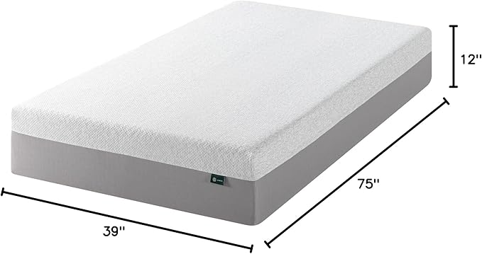 ZINUS 12 Inch Ultima Memory Foam Mattress [New Version], Twin, Fiberglass Free, Medium Firm Feel, Breathable Airflow Memory Foam, Certified Safe Foams & Fabric, Mattress in A Box