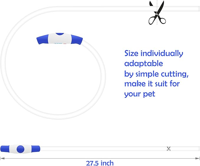 Light up Dog Collar, BSEEN USB Rechargeable Flash Dog Necklace Light, Pet Safety Collar Makes Your Beloved Dogs Be Seen at Night for Small Medium Large Dogs(Blue)-Mewly Pet