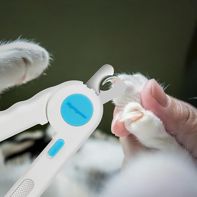 Cat Dog Pet Nail Clippers with Light, Llluminates Cat Dog Nails or Bloodline,Safety Pet Nail Clipper for Dogs, Cats, Rabbits Sharp No Nail Splitting-Mewly Pet