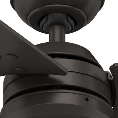 Hunter 52 inch Outdoor or Indoor Ceiling Fan No Light - Bronze Ceiling Fan without Light, For Patio, Porch, Garage, or Living Room, Standard Mount, 3 Blades, Pull Chain - Cassius 59261, New Bronze