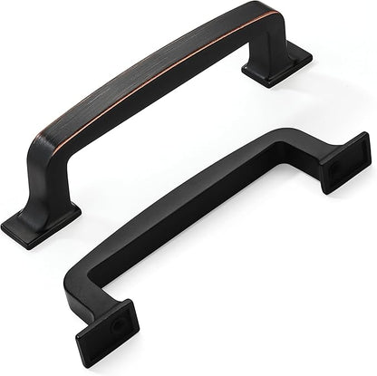 Khtumeware 10 Pack 3-3/4 Inch Bronze Cabinet Pulls: Oil-Rubbed Bronze Kitchen Cabinet Handles for Cabinets and Cupboards