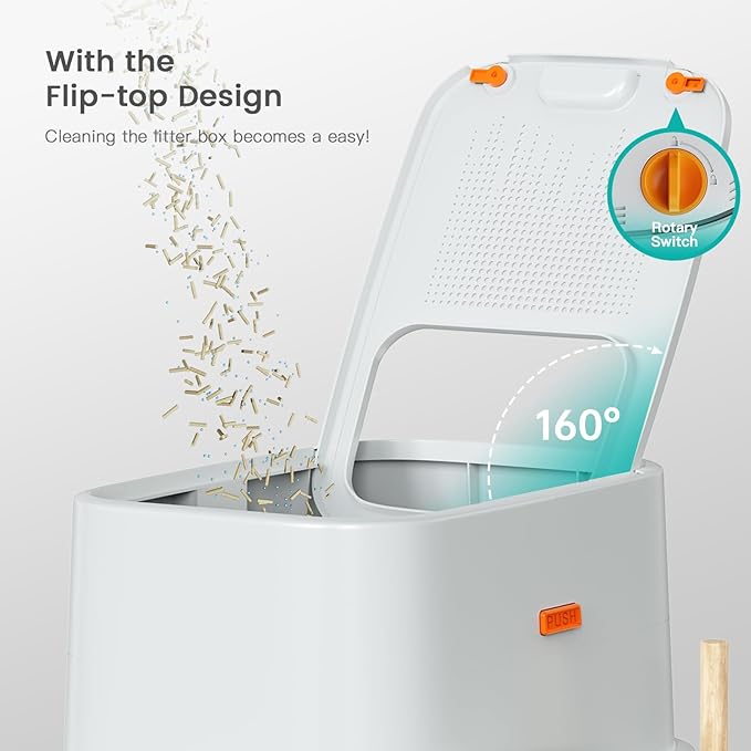 XL Stainless Steel Cat Litter Box Top Entry Extra Large Metal Litter Box with High Side for Big Cats, Multiple Cats, No Odor, Easy to Clean, Anti-Urine Leakage, Dog-Proof, Non-Sticky（Grey）-Mewly Pet