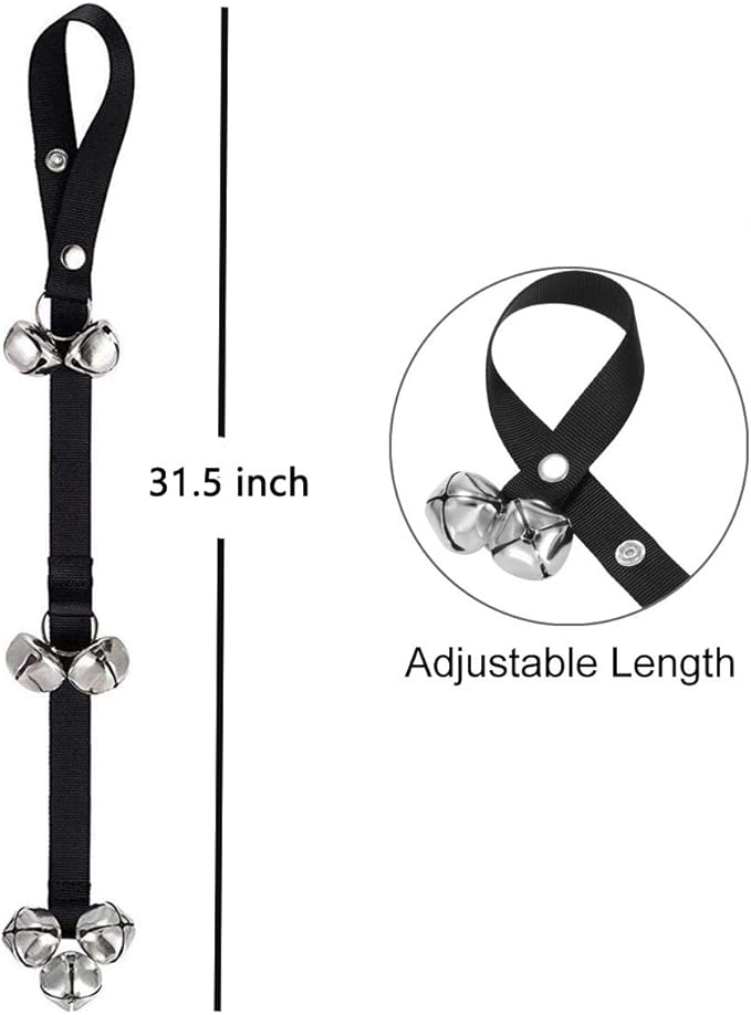 Dog Doorbells for Potty Training/Door Knob/Go Outside, Premium Quality Dog Bells, 7 Extra Large Loud 1.4 DoorBells, Adjustable Door Bell, Training Your Puppy The Easy Way-Mewly Pet