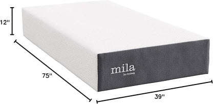 Modway MOD-7102-WHI Mila 12" Twin Mattress, White