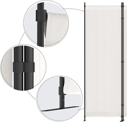Morngardo Room Divider, Folding Privacy Screens, 4 Panel Room Partitions, 88" Foldable Wall Dividers, Portable Separating for Home Office Bedroom Dorm Decor (White)