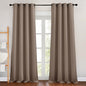 NICETOWN Kitchen Blackout Curtains and Drapes - Triple Weave Energy Saving Thermal Insulated Solid Grommet Blackout Panels for Patio (1 Pair, 46 inches by 90 Inch, Cappuccino)