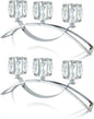 3 Arms Crystal Candle Holders, Arch Candlestick Table Candelabras Centerpieces for Wedding, Dinning Room, Cabinet Ornaments, Home Decoration， Gift (Silver, 2 Pcs-3 Arm Arched)