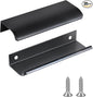 JOOJA 20 Pack Modern Style Finger Edge Pull Furniture Drawer Handles Hidden Cabinet Kitchen Drawer Handles Knobs, Black 120(96) mm