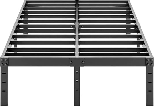 ALDRICH Metal King Size Bed Frame - 16 Inch Tall Black Basic Steel Slats Platform, Easy Assembly Heavy Duty Noise Free Bedframes, No Box Spring Needed
