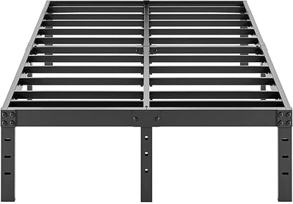 ALDRICH Metal Full Size Bed Frame - 16 Inch Tall Black Basic Steel Slats Platform, Easy Assembly Heavy Duty Noise Free Bedframes, No Box Spring Needed