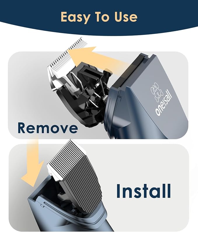 oneisall Quiet Cat Clippers for Matted & Long Hair, 2-Speed Cordless Pet Shaver Grooming Kit for Cats, Small Dogs & Animals (Blue)-Mewly Pet