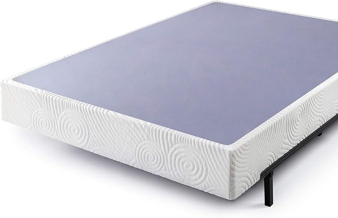 ZINUS Metal Box Spring with Wood Slats, 9 Inch Mattress Foundation, Sturdy Steel Structure, Easy Assembly, California King