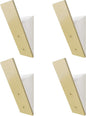 Homeforia Gold Wall Coat Hooks, High End White Wood & Gold Metal Wall Mounted Clothing Hook, Mid-Century Modern Clothes Hooks, Heavy Duty Wooden Hook for Hanging Coats, Hats, Towels & More, Set of 4