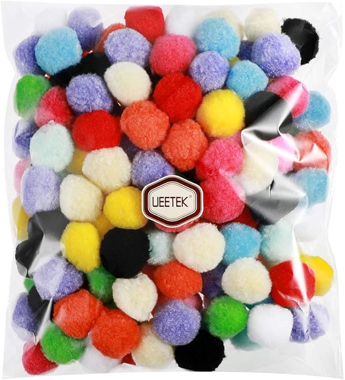 UEETEK 160PCS Cat Toys Assorted Color Soft Cat Toy Balls Kitten Toys Pompon Balls (Mix Color)-Mewly Pet