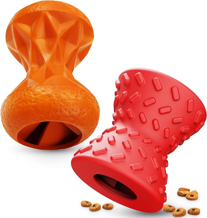 Dog Toys for Aggressive chewers, Indestructible Toy for Small Dogs Interactive Toy Dog chew Toys (Orange + Red)-Mewly Pet