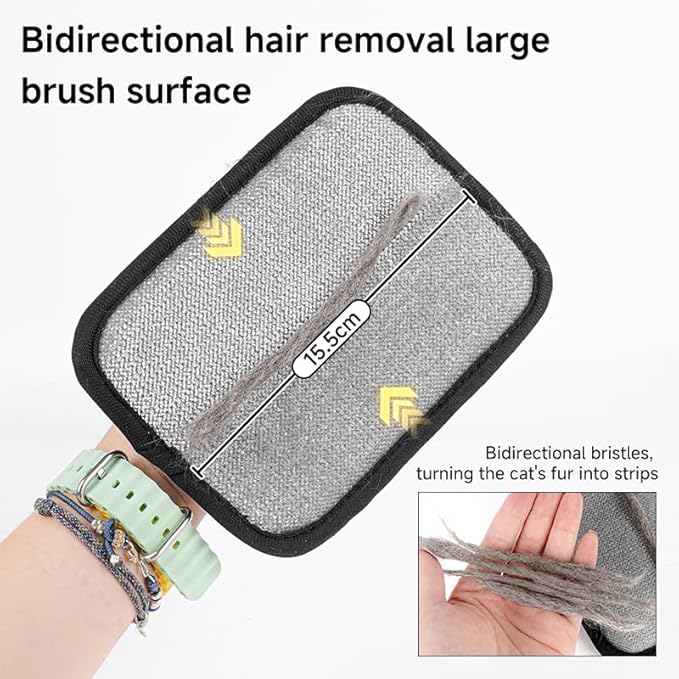Pet Hair Remover, Electrostatic Pet Hair Removal Gloves-2-piece Set, Reusable Cat & Dog Hair Remover for Couch, Furniture, Carpet, Curtain, Upgraded Animal Fur Removal Tool-Mewly Pet